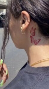 Butterfly Tattoo Behind Ear. - Demands Jobs.com