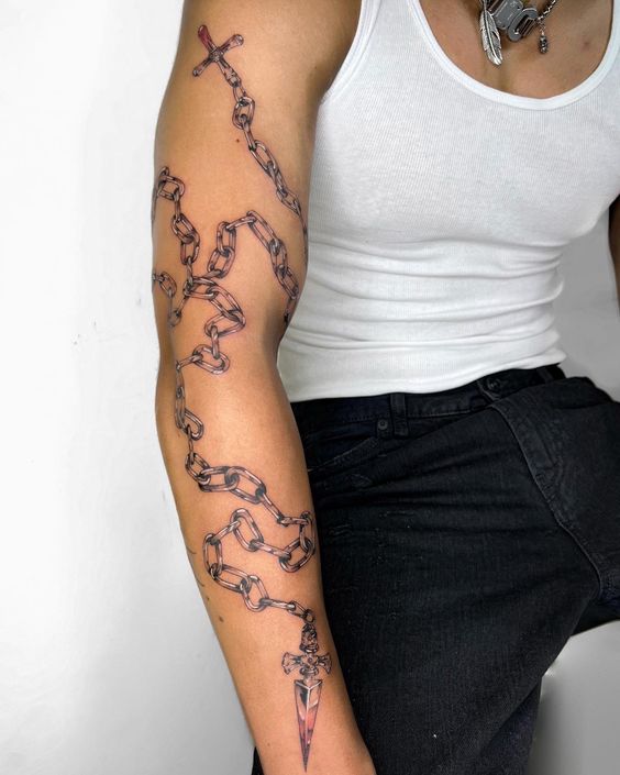 Chain Tattoos on Arm.