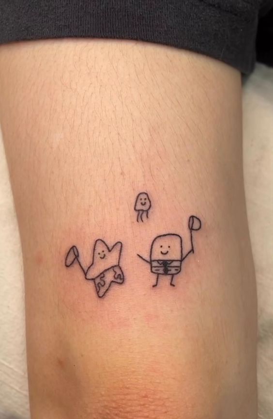 Small Spongebob Tattoos.