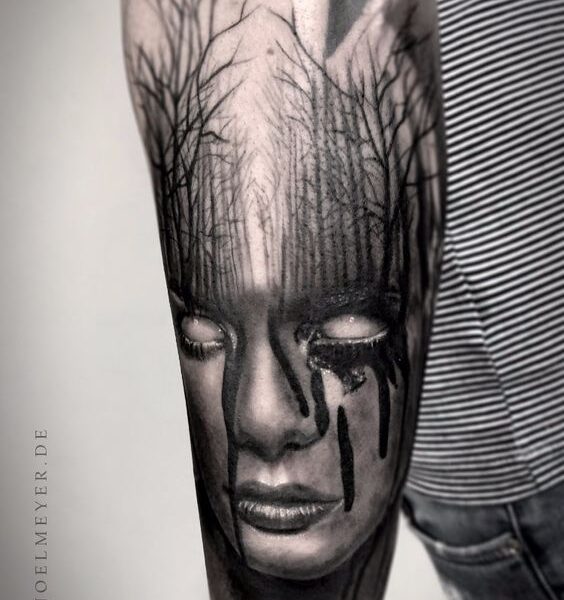 Black and Gray Realism Tattoo