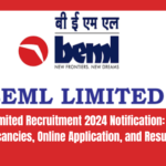 BEML Limited Recruitment 2024 Notification Group B Vacancies, Online Application, and Results
