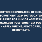 Cotton Corporation of India Recruitment 2024