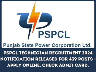 PSPCL Technician Recruitment 2024