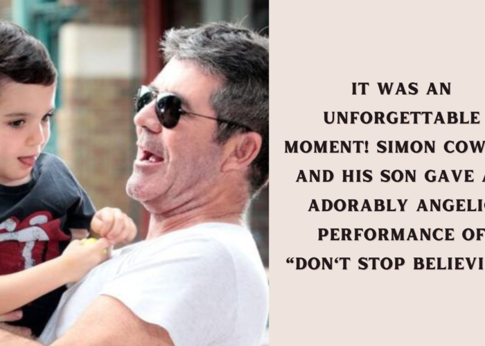 It was an unforgettable moment! Simon Cowell and his son gave an adorably angelic performance of "Don't Stop Believin'."